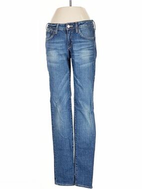 LIKE NEW H&M Blue Straight Leg Low Rise Jeans 26 2
